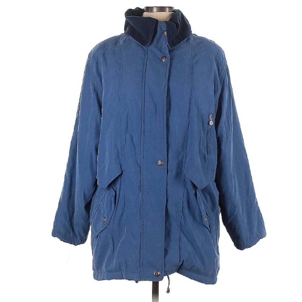 Vintage Bernardo Blue hooded outdoor jacket cargo utility jacket xl women’s blue